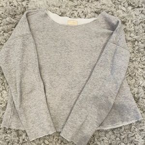 Mother Denim: Grey crop sweatshirt